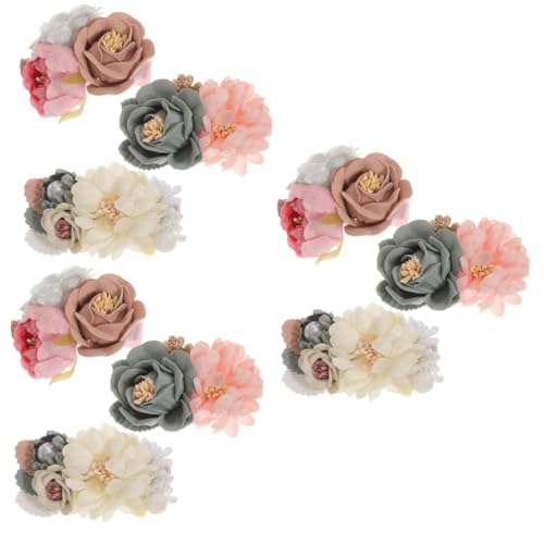 UPKOCH 9 Stk Haarspange Haargummi Für Kleinkinder Geschenk Für Kinder Haarblumen Haarschmuck in Pink Haarspangen Für Frauen Dekorativ Haarklammer Stoff Die Blumen Baby Blütenkopf von UPKOCH