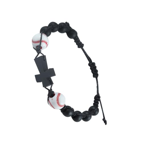 UPKOCH Baseball-armband Mit Stil Und Perlen Geflochtenes Sport-armband Aus Robustem Material Verstellbar Für Männer Und Frauen Als Für Baseball-fans Oder Team-auszeichnung von UPKOCH