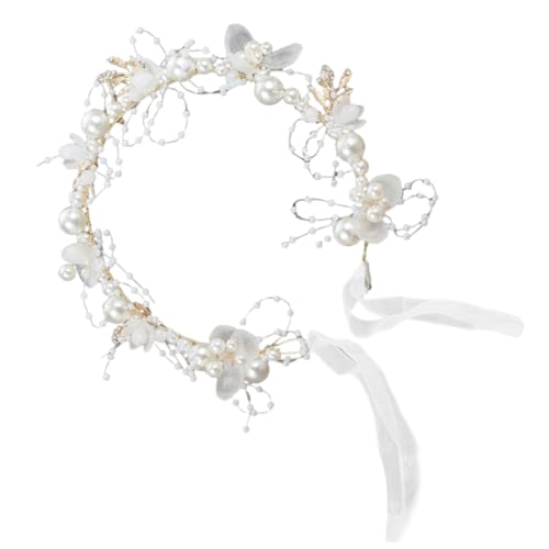 UPKOCH Blumen Perlen Stirnband Eleganter Hochzeitsschmuck für Mädchen Festliches Haarschmuck Accessoire Geeignet für Geburtstagsfeiern Fotoshootings und Brautjungfern von UPKOCH