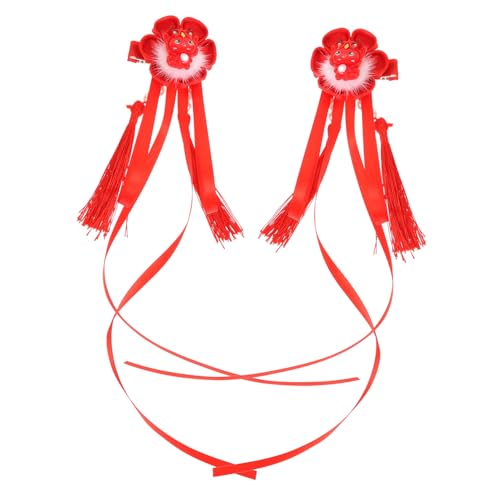 UPKOCH Chinesischer Haarschmuck mit Quaste Drachenmotiv Leichter Haarclip für Damen Schonend und Sicher Haltend Festliche Haarnadel für Neujahr und Traditionelle Frisuren Rot von UPKOCH