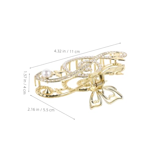 UPKOCH Eleganter Haar Claw Clip mit Musiknoten Design Künstlichen Perlen und Strass für Damen und Mädchen Einfach zu Verwenden für Dickes Haar und Frisuren von UPKOCH