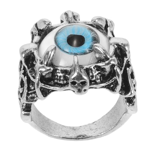 UPKOCH Evil Eye Ring für Herren Vintage Punk Schmuck Langlebiger Legierung Auffälliger Halloween Party Accessoire Komfortabler Sitz Einzigartiges Mystisches Design von UPKOCH