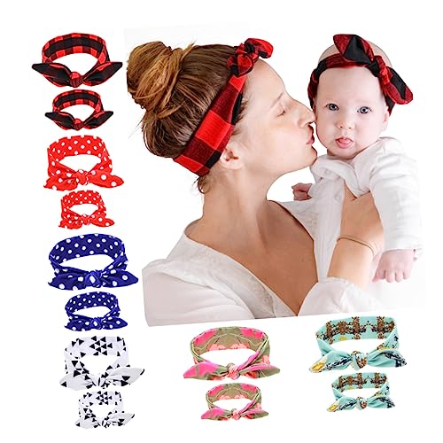 UPKOCH Haarband Babymädchen elastische Turban-Stirnbänder Knotenhaarband für Kinder haarband hair Stirnband kopftuch stirnbänder Plaid Schal zweiteiliger Anzug von UPKOCH