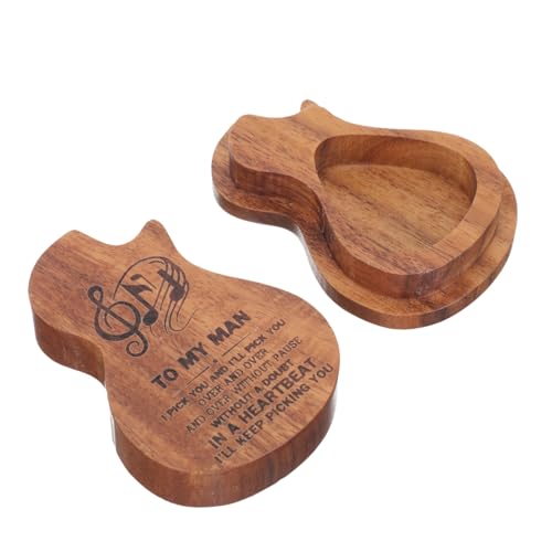 UPKOCH Holz Gitarren Plektrum Aufbewahrungsbox Praktischer und Tragbarer Pick Organizer für Reisen Polierte Oberfläche mit Natürlicher Holzmaserung Hochbelastbares Material für Lange von UPKOCH