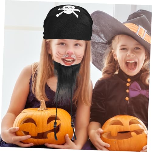 UPKOCH Piratenkostüm mit Perücke Schnurrbart und Augenklappe Leichtes Hautfreundliches Cosplay Zubehör für Halloween Karneval Themenpartys und Kostümfeste Wiederverwendbar und von UPKOCH