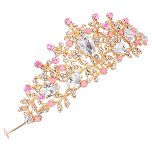 UPKOCH Prinzessin Krone Stirnband Rosa Strass Tiara Leicht Hochzeit Geburtstag Party Haarschmuck für Mädchen und Kleinkinder Festliche Accessoires von UPKOCH
