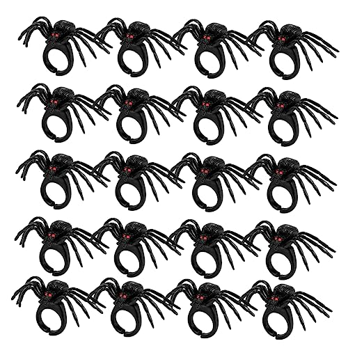 UPKOCH Teiliges Halloween Spinnenringe Set aus Kunststoff Kreative Finger Ringe mit Schwarzer Spinne Lustiger Partyschmuck für Horror Mottopartys und Sichere Halloween Deko von UPKOCH