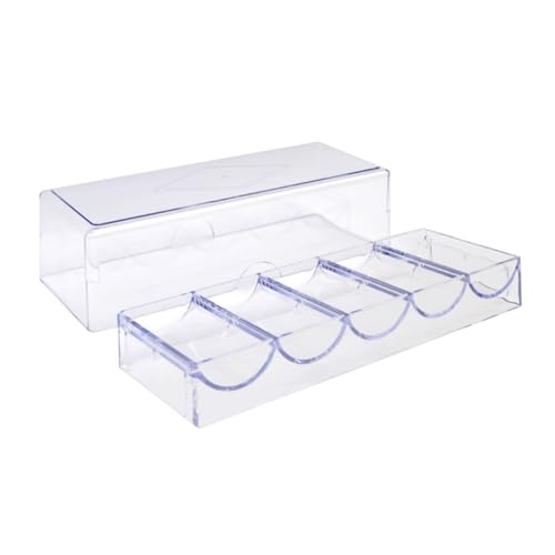 UPKOCH Transparente Poker Chip Box Profi Chip Organizer mit Mehrfachfächern Vielseitiges Aufbewahrungsset und Spielzubehör von UPKOCH