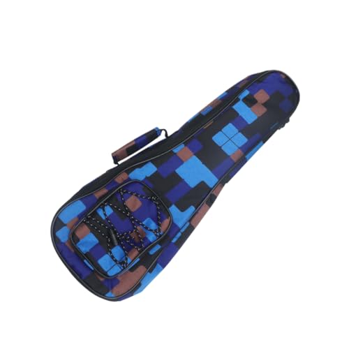 UPKOCH Ukulele Tragetasche mit Doppeltem Schultergurt Gepolstert Stilvolles Karomuster für Männer und Frauen Praktische Aufbewahrungstasche für Musikinstrumente Blau von UPKOCH