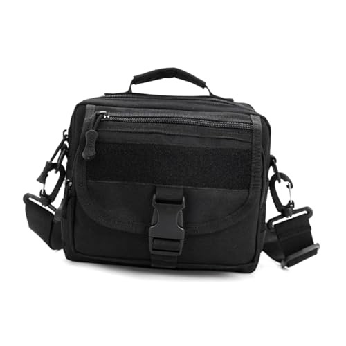 UPKOCH Unisex Outdoor Schultertasche Nylon Multifunktional Verstellbarer Riemen Crossbody Messenger Bag Klein Für Camping Wandern Reisen Schwarz von UPKOCH