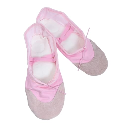 UPKOCH rutschfeste Ballettschuhe mit Geteilten Ledersohlen Elastisch für Erwachsene Rosa Geeignet für Ballett Jazz und Modernen Tanz von UPKOCH