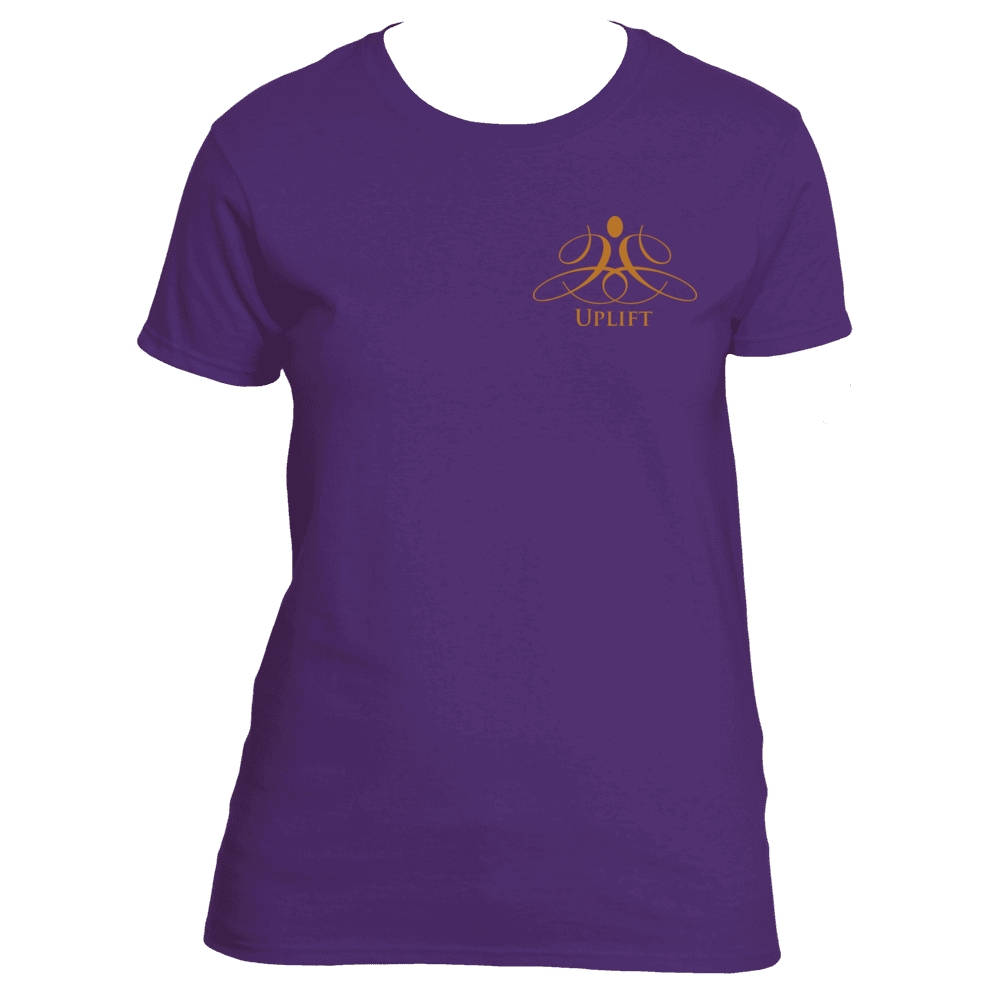 Damen Kurzarm-Logo-T-Shirt Mit Gold Emblem von UPLIFTTreasures