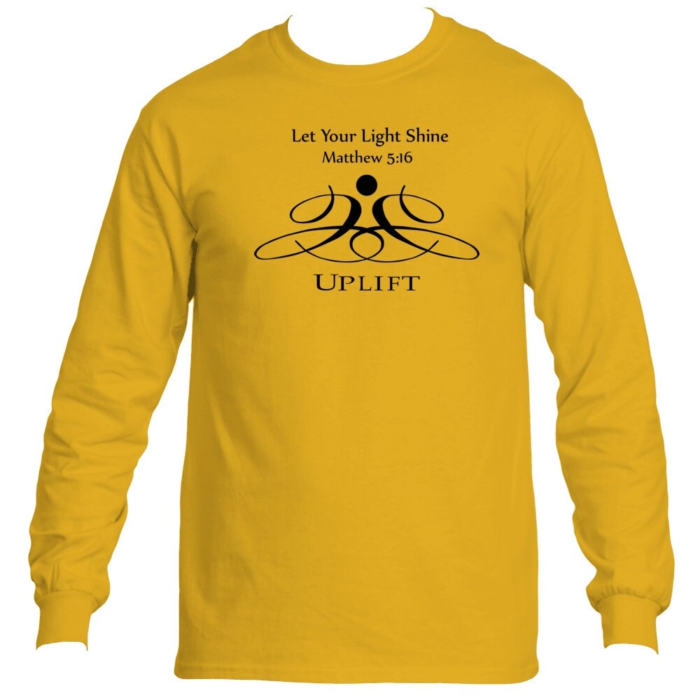 Unisex Langarm T-Shirt "Lass Dein Licht Glänzen" Uplift Schwarz Logo Unisex Langarm T-Shirt "Lass Dein Licht Glänzen" Uplift Schwarz Logo von UPLIFTTreasures