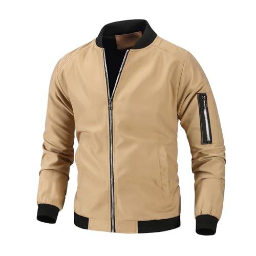 Bomber Jacket Men's Stand-Up Collar Jacket with Zip Women Plain Lightweight Transition Jacket Sweat Jacket Autumn Jacket Training Jacket Running Jacket Outdoor Jacket for Outdoor and Everyday Use Bomber Jacket Men's Stand-Up Collar Jacket with Zip Women Plain Lightweight Transition Jacket Sweat Jacket Autumn Jacket Training Jacket Running Jacket Outdoor Jacket for Outdoor and Everyday Use von UPOI