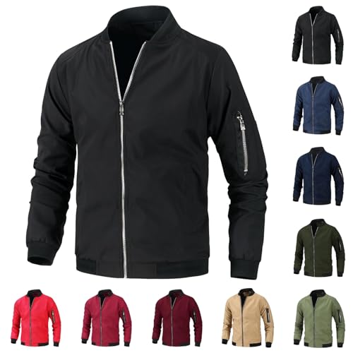 Bomber Jacket Men's Stand-Up Collar Jacket with Zip Women Plain Lightweight Transition Jacket Sweat Jacket Autumn Jacket Training Jacket Running Jacket Outdoor Jacket for Outdoor and Everyday Use Bomber Jacket Men's Stand-Up Collar Jacket with Zip Women Plain Lightweight Transition Jacket Sweat Jacket Autumn Jacket Training Jacket Running Jacket Outdoor Jacket for Outdoor and Everyday Use von UPOI