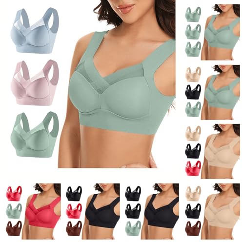 Hatme Posture Correction Bra Original Pack of 3 Women's Without Underwire Comfy Posture Correction Back Bra Women's Soft Bra Seamless Sexy Comfort Bra in Plus Size Crop Top for Everyday Use Hatme Posture Correction Bra Original Pack of 3 Women's Without Underwire Comfy Posture Correction Back Bra Women's Soft Bra Seamless Sexy Comfort Bra in Plus Size Crop Top for Everyday Use von UPOI