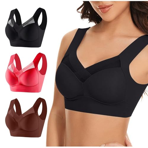 Hatme Posture Correction Bra Original Pack of 3 Women's Without Underwire Comfy Posture Correction Back Bra Women's Soft Bra Seamless Sexy Comfort Bra in Plus Size Crop Top for Everyday Use Hatme Posture Correction Bra Original Pack of 3 Women's Without Underwire Comfy Posture Correction Back Bra Women's Soft Bra Seamless Sexy Comfort Bra in Plus Size Crop Top for Everyday Use von UPOI