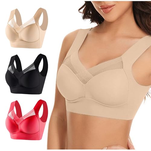 Hatme Posture Correction Bra Original Pack of 3 Women's Without Underwire Comfy Posture Correction Back Bra Women's Soft Bra Seamless Sexy Comfort Bra in Plus Size Crop Top for Everyday Use Hatme Posture Correction Bra Original Pack of 3 Women's Without Underwire Comfy Posture Correction Back Bra Women's Soft Bra Seamless Sexy Comfort Bra in Plus Size Crop Top for Everyday Use von UPOI