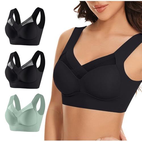 Hatme Posture Correction Bra Original Pack of 3 Women's Without Underwire Comfy Posture Correction Back Bra Women's Soft Bra Seamless Sexy Comfort Bra in Plus Size Crop Top for Everyday Use Hatme Posture Correction Bra Original Pack of 3 Women's Without Underwire Comfy Posture Correction Back Bra Women's Soft Bra Seamless Sexy Comfort Bra in Plus Size Crop Top for Everyday Use von UPOI
