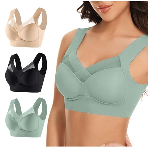 Hatme Posture Correction Bra Original Pack of 3 Women's Without Underwire Comfy Posture Correction Back Bra Women's Soft Bra Seamless Sexy Comfort Bra in Plus Size Crop Top for Everyday Use Hatme Posture Correction Bra Original Pack of 3 Women's Without Underwire Comfy Posture Correction Back Bra Women's Soft Bra Seamless Sexy Comfort Bra in Plus Size Crop Top for Everyday Use von UPOI