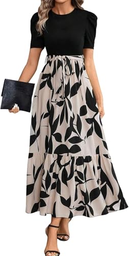 Sommerkleid Damen Lang A Linie Tunikakleid Hohe Taille Maxikleid Round-Ausschnitt Leicht Luftig Strandkleid Plissee Dress Freizeitkleid Bund Elegant Festlich Kleider Patchwork Sommerkleider Maxi Kleid Sommerkleid Damen Lang A Linie Tunikakleid Hohe Taille Maxikleid Round-Ausschnitt Leicht Luftig Strandkleid Plissee Dress Freizeitkleid Bund Elegant Festlich Kleider Patchwork Sommerkleider Maxi Kleid von UPOI
