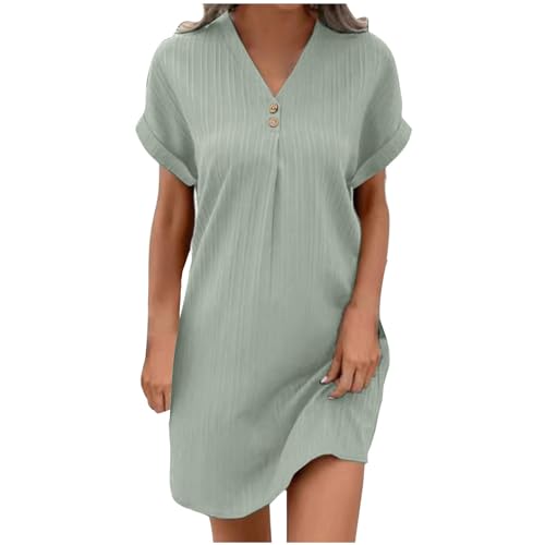 Sommerkleid Damen Musselin Kleid Sommer Strandkleid Shirtkleid Bluse Kleider mit Taschen Einfarbige Strandkleider V-Ausschnitt Tankkleid Tshirt Leicht und Luftig Boho Tunika Blusenkleid Freizeitkleid Sommerkleid Damen Musselin Kleid Sommer Strandkleid Shirtkleid Bluse Kleider mit Taschen Einfarbige Strandkleider V-Ausschnitt Tankkleid Tshirt Leicht und Luftig Boho Tunika Blusenkleid Freizeitkleid von UPOI