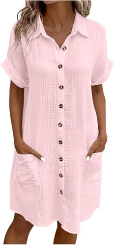 Sommerkleid Damen Musselin Kleid Sommer Strandkleid Shirtkleid Bluse Kleider mit Taschen Einfarbige Strandkleider V-Ausschnitt Tankkleid Tshirt Leicht und Luftig Boho Tunika Blusenkleid Freizeitkleid Sommerkleid Damen Musselin Kleid Sommer Strandkleid Shirtkleid Bluse Kleider mit Taschen Einfarbige Strandkleider V-Ausschnitt Tankkleid Tshirt Leicht und Luftig Boho Tunika Blusenkleid Freizeitkleid von UPOI