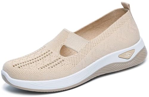 Sommerschuhe Damen Orthopädische Schuhe Sommer Damenschuhe Leichte Walkingschuhe Vermascht Bequeme Sportschuhe Slip On Sneakers Mesh Stoffschuhe Krankenschwester Frauen Turnschuhe Atmungsaktive von UPOI