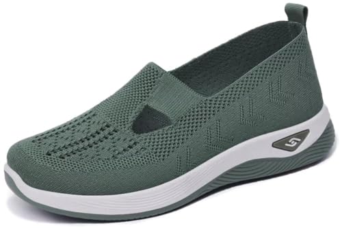 Sommerschuhe Damen Orthopädische Schuhe Sommer Damenschuhe Leichte Walkingschuhe Vermascht Bequeme Sportschuhe Slip On Sneakers Mesh Stoffschuhe Krankenschwester Frauen Turnschuhe Atmungsaktive von UPOI