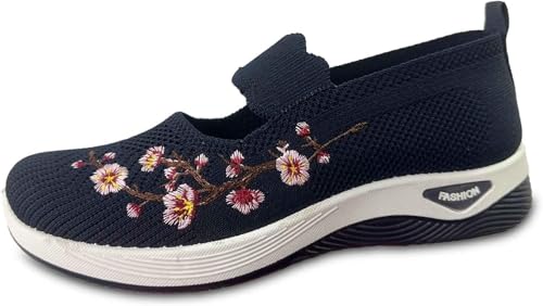 Sommerschuhe Damen Orthopädische Schuhe Sommer Damenschuhe Leichte Walkingschuhe Vermascht Bequeme Sportschuhe Slip On Sneakers Mesh Stoffschuhe Krankenschwester Frauen Turnschuhe Atmungsaktive von UPOI