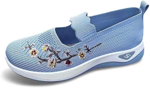 Sommerschuhe Damen Orthopädische Schuhe Sommer Damenschuhe Leichte Walkingschuhe Vermascht Bequeme Sportschuhe Slip On Sneakers Mesh Stoffschuhe Krankenschwester Frauen Turnschuhe Atmungsaktive von UPOI