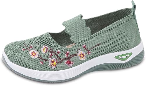 Sommerschuhe Damen Orthopädische Schuhe Sommer Damenschuhe Leichte Walkingschuhe Vermascht Bequeme Sportschuhe Slip On Sneakers Mesh Stoffschuhe Krankenschwester Frauen Turnschuhe Atmungsaktive von UPOI