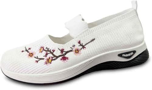 Sommerschuhe Damen Orthopädische Schuhe Sommer Damenschuhe Leichte Walkingschuhe Vermascht Bequeme Sportschuhe Slip On Sneakers Mesh Stoffschuhe Krankenschwester Frauen Turnschuhe Atmungsaktive von UPOI