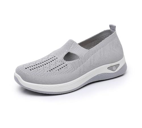 Sommerschuhe Damen Orthopädische Schuhe Sommer Damenschuhe Leichte Walkingschuhe Vermascht Bequeme Sportschuhe Slip On Sneakers Mesh Stoffschuhe Krankenschwester Frauen Turnschuhe Atmungsaktive von UPOI