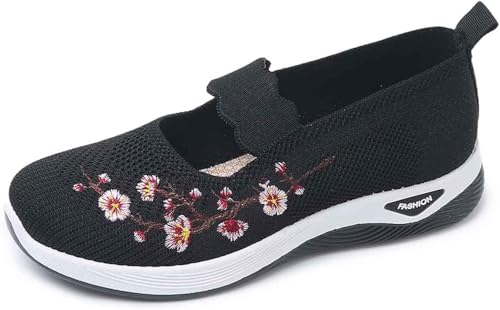 Sommerschuhe Damen Orthopädische Schuhe Sommer Damenschuhe Leichte Walkingschuhe Vermascht Bequeme Sportschuhe Slip On Sneakers Mesh Stoffschuhe Krankenschwester Frauen Turnschuhe Atmungsaktive von UPOI