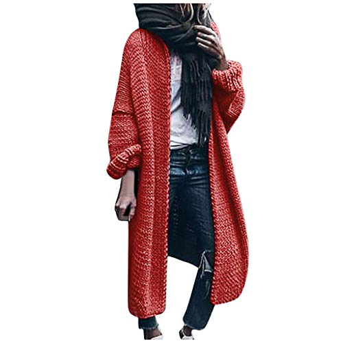 Strickmantel für Damen, große Größe, mittellang, einfarbig, Y2K, lässige Damenjacke, einfarbige Pullover für die Zwischensaison, schicke und Elegante Street-Fashion-Damenjacke, schicke Baumwolle von UPOI