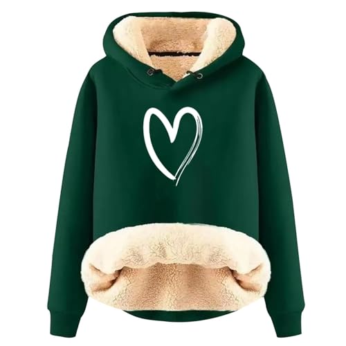 UPOI 2024 Damen Winter Sweatshirt Fleece Sherpa Gefütterter Pullover mit Kapuze Lässiger Sportlicher Fleece-Hoodie von UPOI