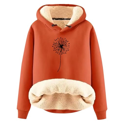 UPOI 2024 Damen Winter Sweatshirt Fleece Sherpa Gefütterter Pullover mit Kapuze Lässiger Sportlicher Fleece-Hoodie von UPOI