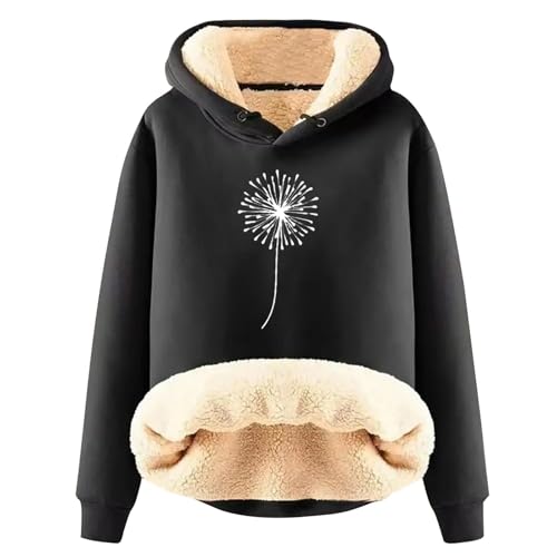 UPOI 2024 Damen Winter Sweatshirt Fleece Sherpa Gefütterter Pullover mit Kapuze Lässiger Sportlicher Fleece-Hoodie von UPOI