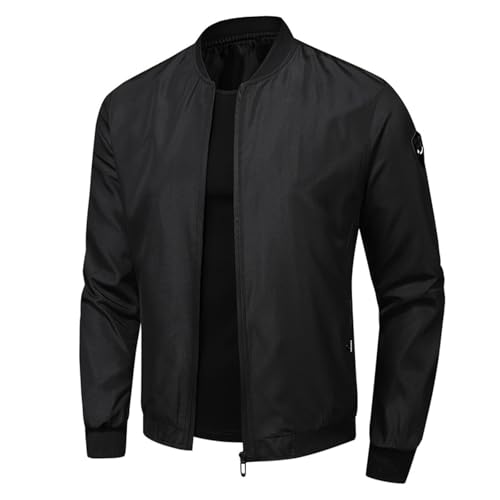 UPOI 2024 Herren Jacke Leichte Freizeit Übergangsjacke Blouson Jacke mit Stehkragen Langarm Sommer Bomberjacke Outdoor Sportjacke Kurz Mantel für Business Freizeit von UPOI