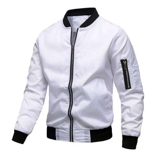 UPOI 2024 Herren Jacke Leichte Freizeit Übergangsjacke Blouson Jacke mit Stehkragen Langarm Sommer Bomberjacke Outdoor Sportjacke Kurz Mantel für Business Freizeit von UPOI