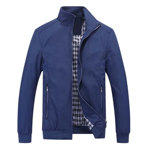 UPOI 2024 Herren Jacke Leichte Freizeit Übergangsjacke Blouson Jacke mit Stehkragen Langarm Sommer Bomberjacke Outdoor Sportjacke Kurz Mantel für Business Freizeit von UPOI
