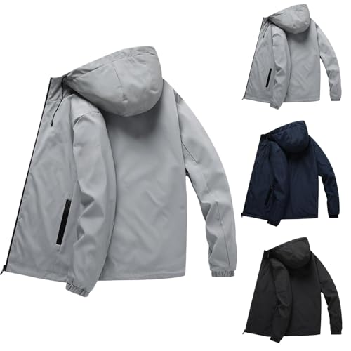 UPOI 2024 Softshelljacke Herren Wasserdicht Winddicht Warme Winterjacke Windbreaker Funktionsjacke Sportlich Übergangsjacke Winter Warm Langarm Blouson Jacke mit Kapuze für Wandern von UPOI