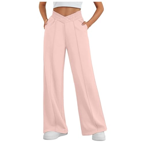 UPOI Baggy Jogginghose Damen Weite Graue High Waist Sweathose Lang Hosen Baggy Jogginghose Freizeithosen Sporthosen Mit Taschen Teenager Mädchen Klamotten Jogging Laufhosen Arbeitshose von UPOI