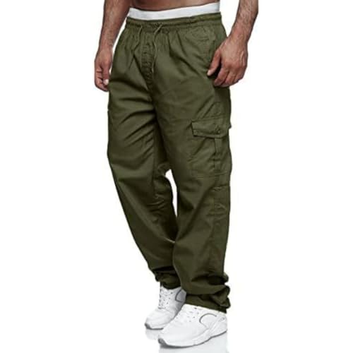 UPOI Baggy Jogginghose Herren Breite Jogging Hose Weites Bein Baumwolle Elastische Taille Sweatpants Lang Sporthose Sweat Pants Men Winter Warme Männer Sweathose Mit Taschen von UPOI