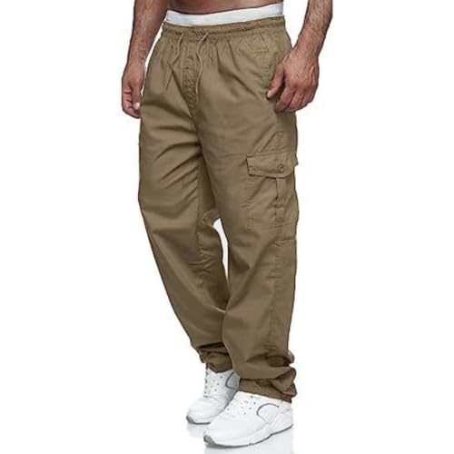 UPOI Baggy Jogginghose Herren Breite Jogging Hose Weites Bein Baumwolle Elastische Taille Sweatpants Lang Sporthose Sweat Pants Men Winter Warme Männer Sweathose Mit Taschen von UPOI