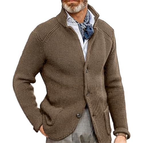 UPOI Cardigan Herren Sweatjacke Ohne Kapuze Männer Regular Fit Strickjacke Herbst Winter Blazer V Ausschnitt Langarm Strickpullover Tops von UPOI