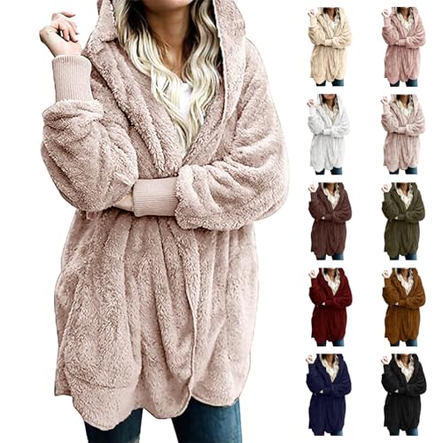 UPOI Damen Mantel Plüschjacke Hoodie Jacke Oversize Wintermantel Kurzmantel Warm Cardigan Kapuzenjacke Winterjacke mit Taschen S-5XL UPOI Damen Mantel Plüschjacke Hoodie Jacke Oversize Wintermantel Kurzmantel Warm Cardigan Kapuzenjacke Winterjacke mit Taschen S-5XL von UPOI