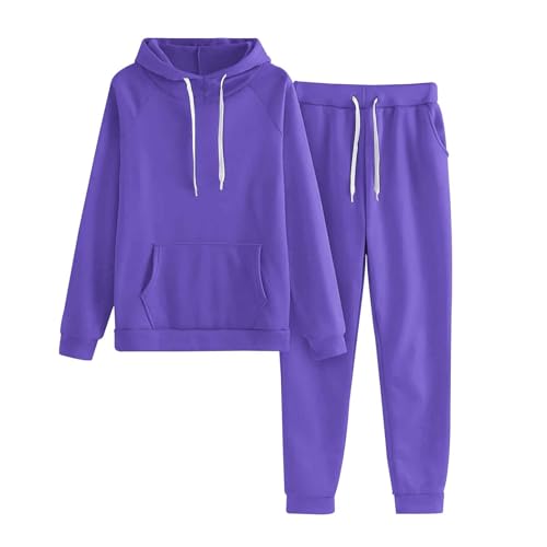 UPOI Damen Trainingsanzüge 2-Teilig Tracksuit mit Hoodie und Jogginghose Hausanzug Jogginganzug Set Langarmes Activewear Workout Set Sport Outfit Kapuzenpullover und Hose von UPOI