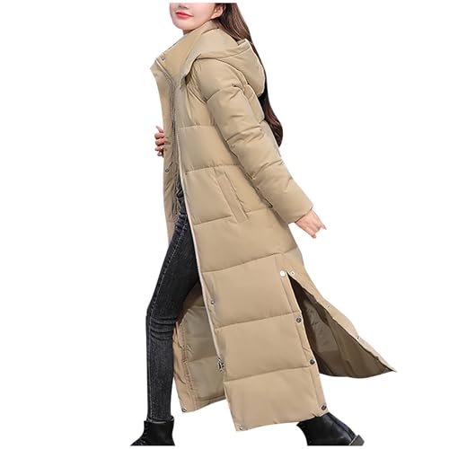 UPOI Daunenjacke Damen Warme Daunenmantel Elegant Verdickt Steppjacke mit Kapuze Lang Mantel Puffer Winterjacke Outdoor Jacke Leichte Steppmantel Winter Parka Übergangsjacke von UPOI